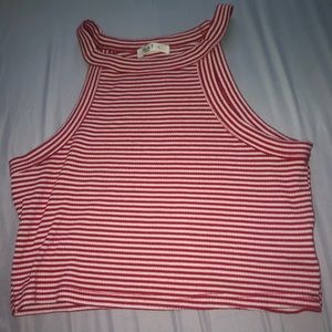 Red and white crop top